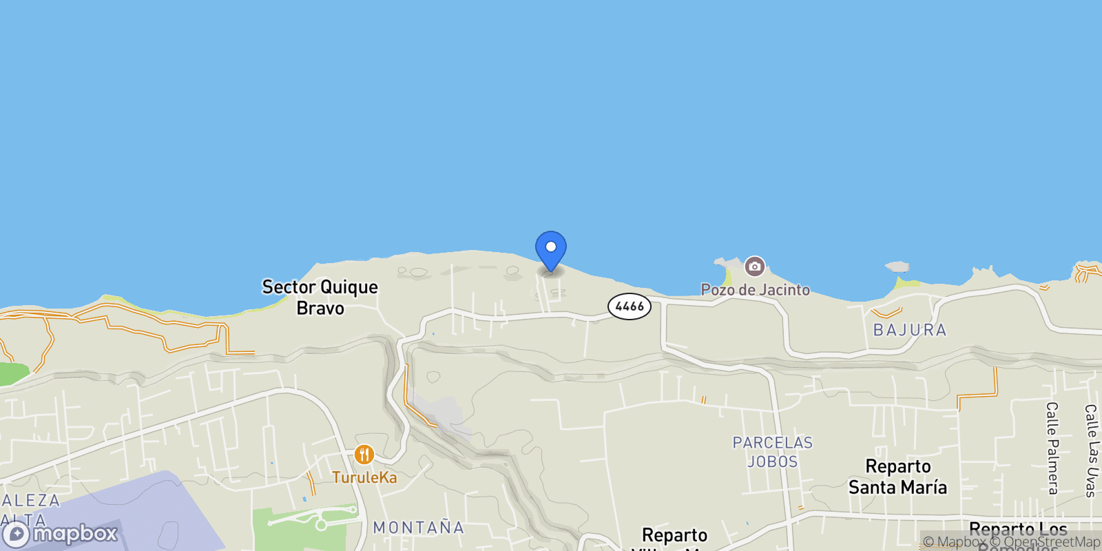 Map showing Isabela CARRETERA 4466 400, San Antonio, Isabela, Puerto Rico.