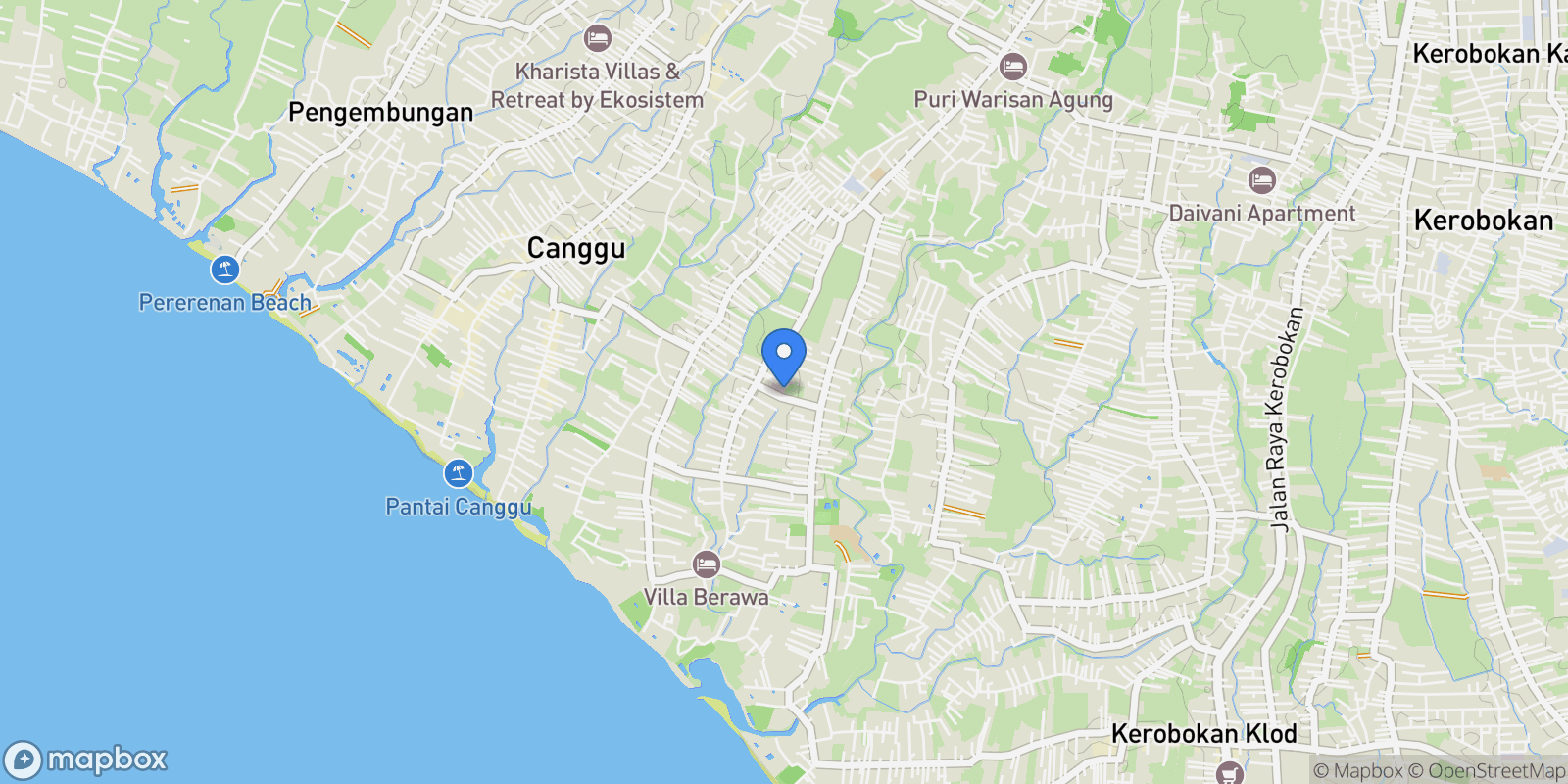 Map showing 84VW+765 Kuta Selatan, Badung Regency, Bali, Indonesia, North Kuta, Bali, Indonesia.