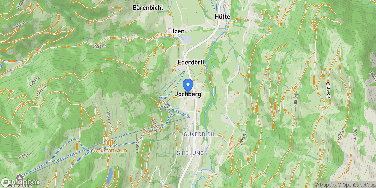 Map showing Waldhausweg, Jochberg, Tyrol, Austria.