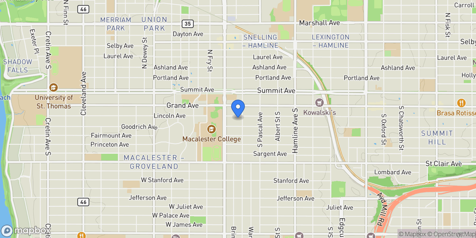 Map showing 1532 Lincoln Avenue, Saint Paul, MN 55105, Saint Paul, Minnesota, United States.