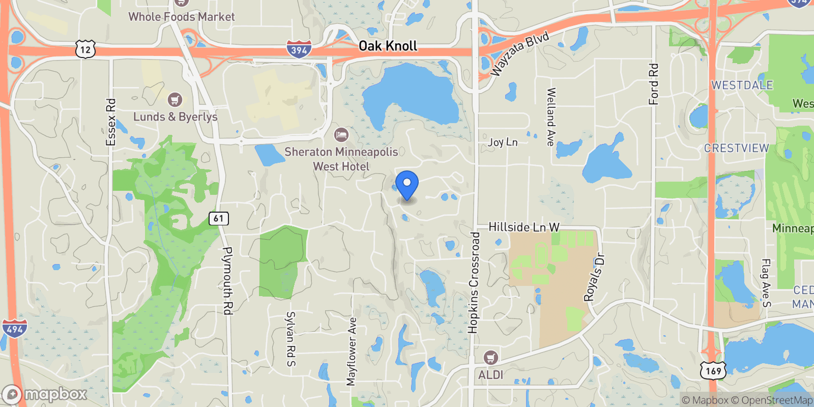 Map showing 11625 Live Oak Drive, Minnetonka, MN 55305, Minnetonka, Minnesota, United States.
