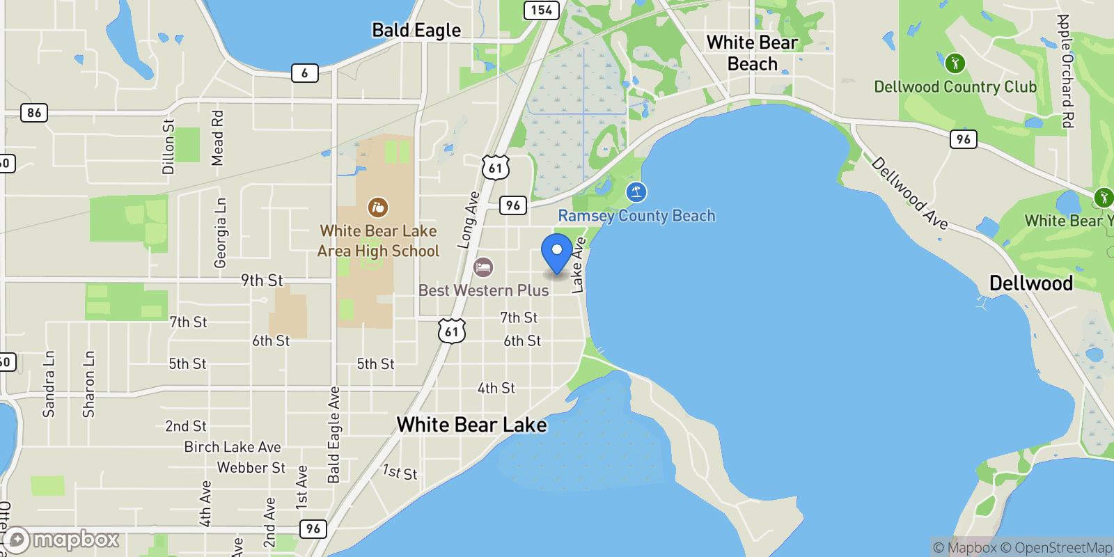 Map showing 4926 Johnson Avenue, White Bear Lake, MN 55110, White Bear Lake, Minnesota, United States.