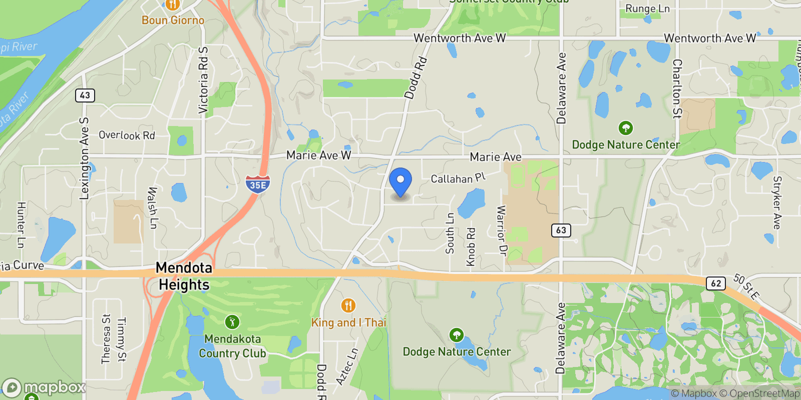 Map showing 703 Wesley Ln, Mendota Heights, MN 55118, West Saint Paul, Minnesota, United States.