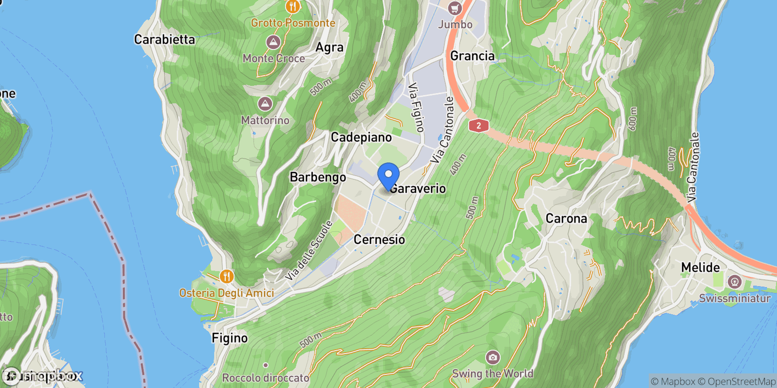 Map showing Via pree, 5, Lugano, Ticino, Switzerland.