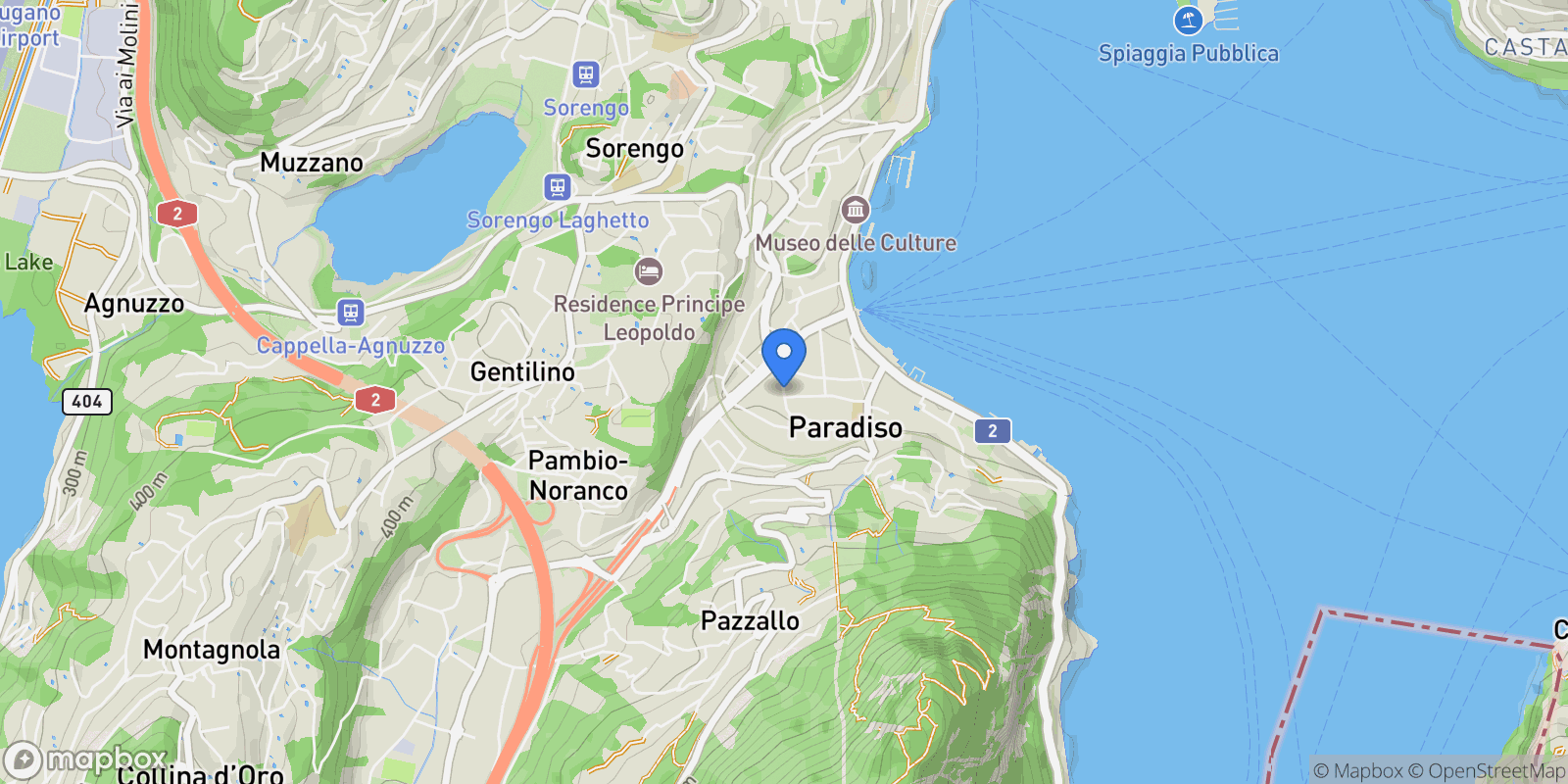 Map showing via Zorzi, Paradiso, Ticino, Switzerland.