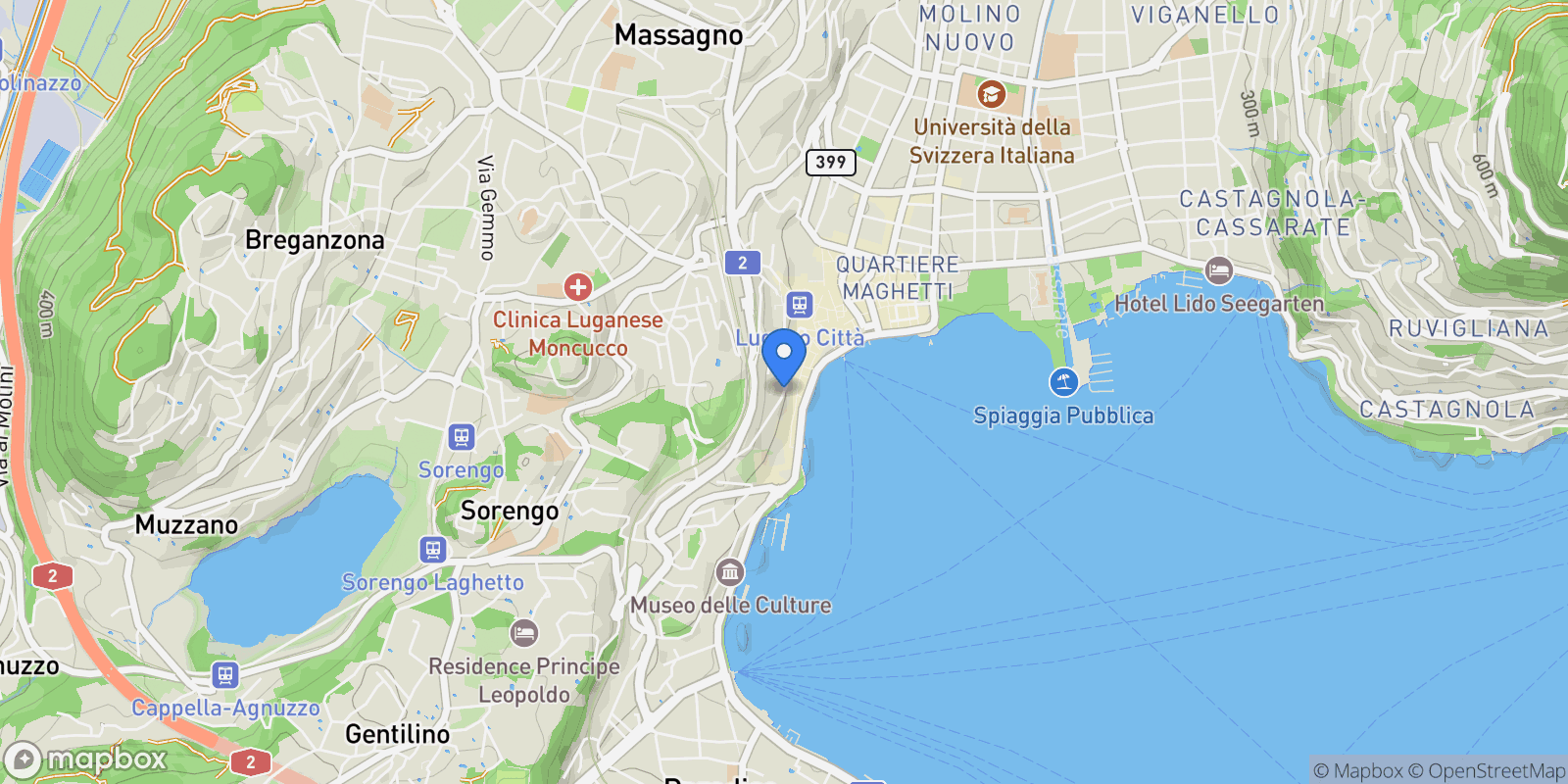 Map showing via Motta, Lugano, Ticino, Switzerland.