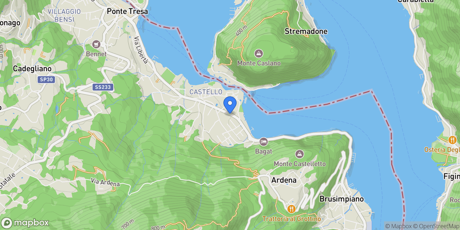 Map showing Via Sorbazzo, Lavena Ponte Tresa, Lombardy, Italy.