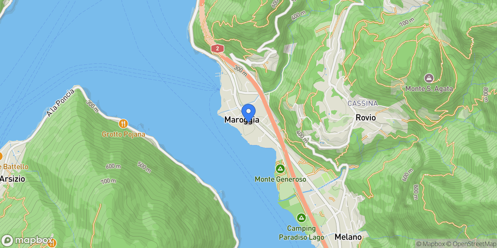Map showing Via al Parco, Maroggia, Ticino, Switzerland.