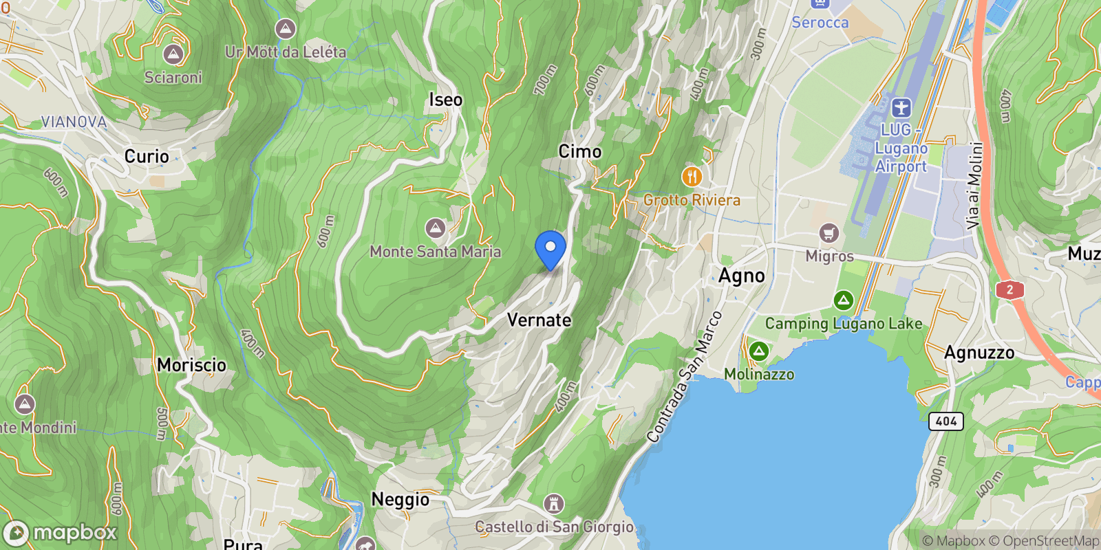 Map showing Via Balä, Vernate, Ticino, Switzerland.
