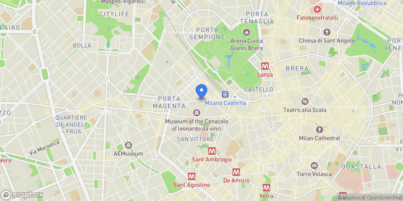 Map showing Via Giovanni Boccaccio, Milan, Lombardy, Italy.