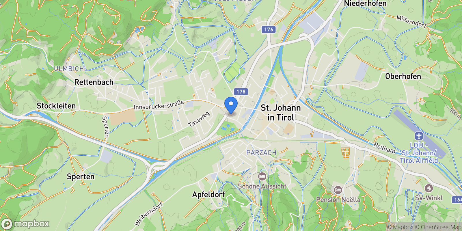 Map showing Wegscheidgasse, Sankt Johann, Tyrol, Austria.