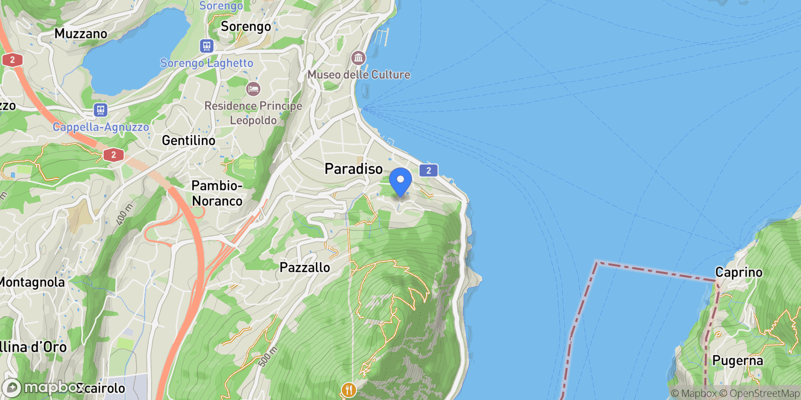 Map showing via Guidino, Paradiso, Ticino, Switzerland.