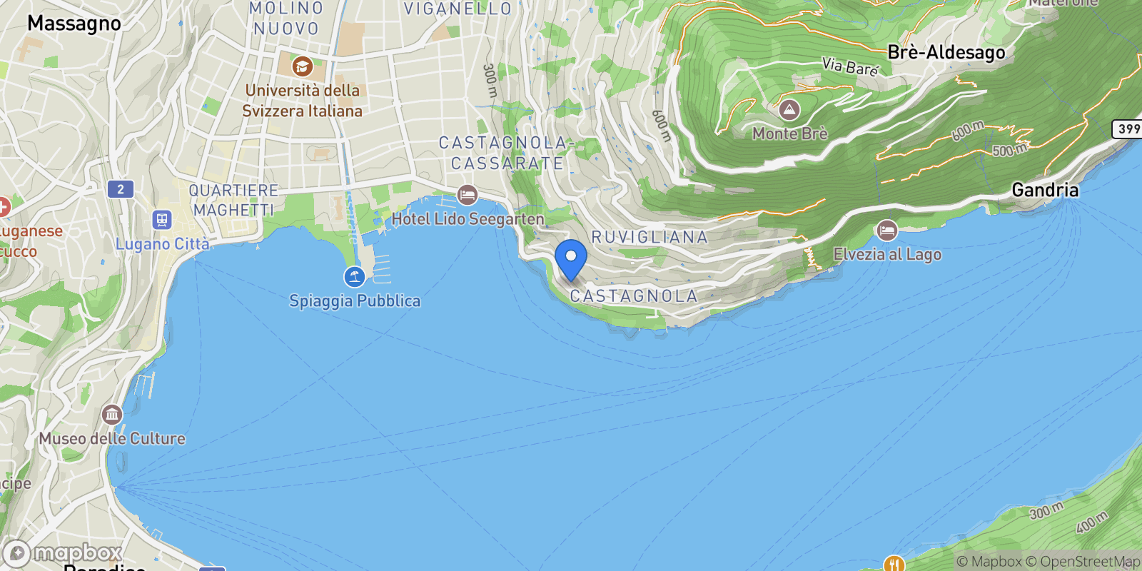 Map showing Via Serenella, Lugano, Ticino, Switzerland.
