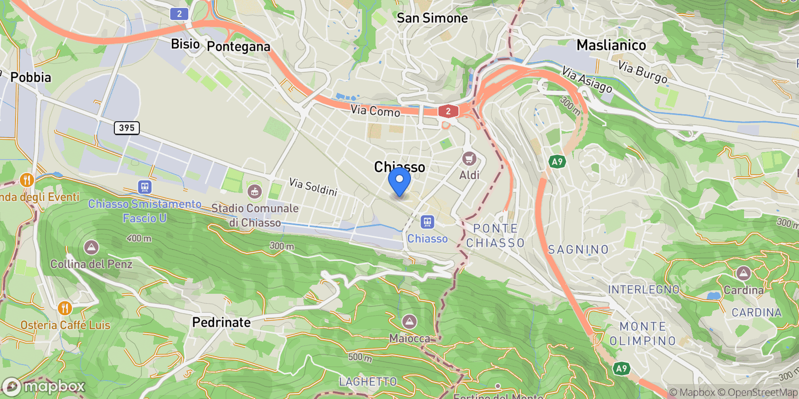 Map showing Via Livio, Chiasso, Ticino, Switzerland.