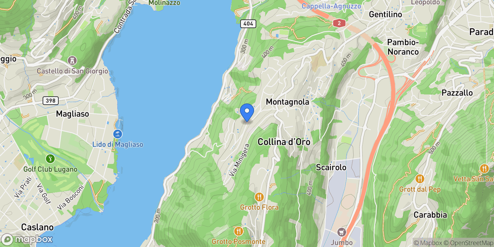 Map showing Via Marianda, Collina d'Oro, Ticino, Switzerland.
