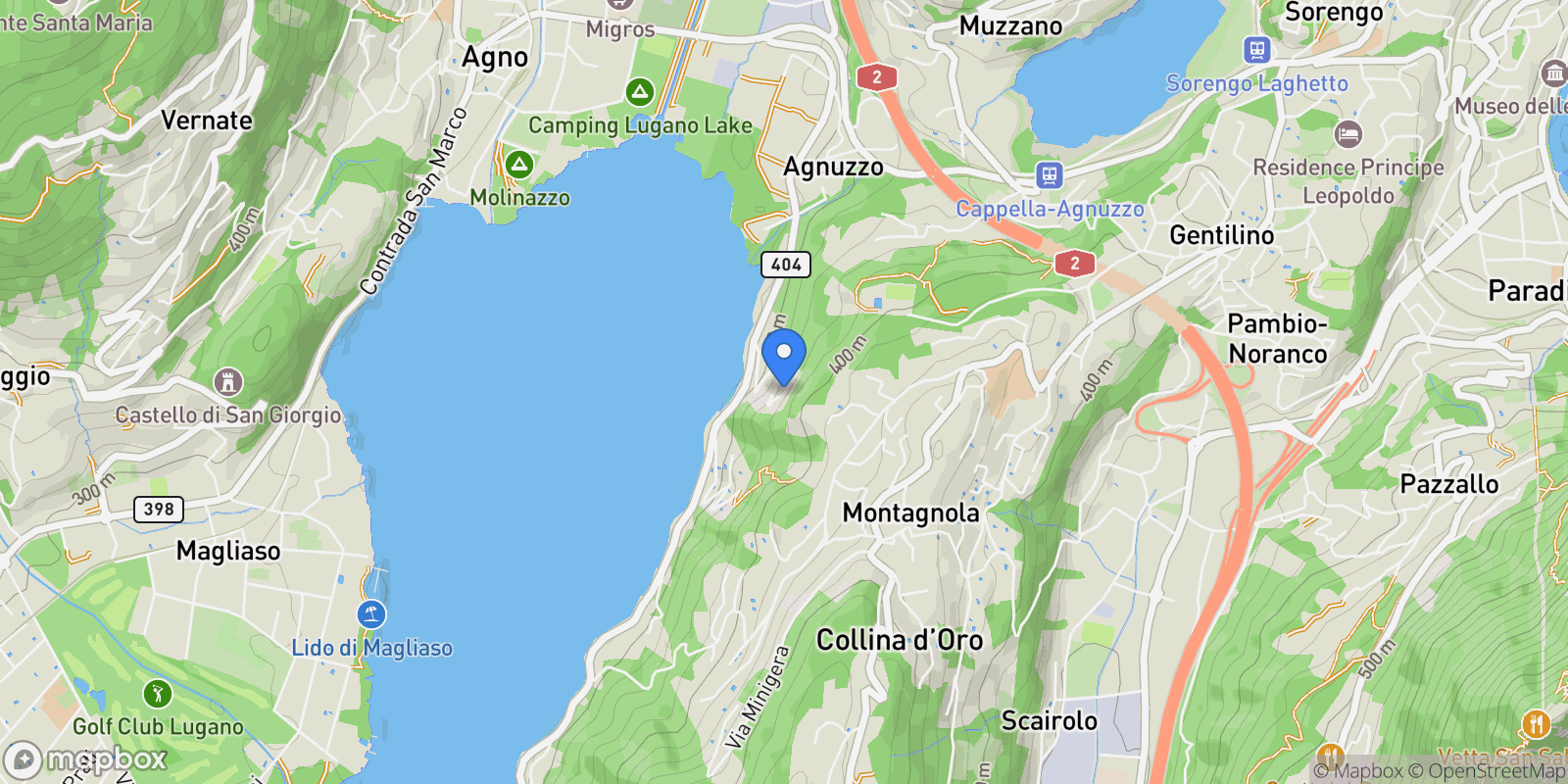 Map showing via cosliva , 23, Collina d'Oro, Ticino, Switzerland.