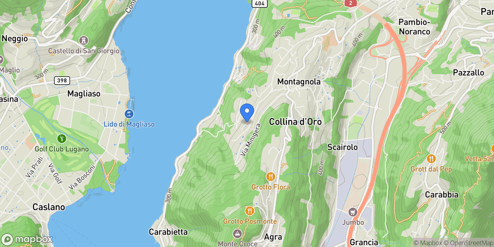Map showing Via Campagna, Collina d'Oro, Ticino, Switzerland.