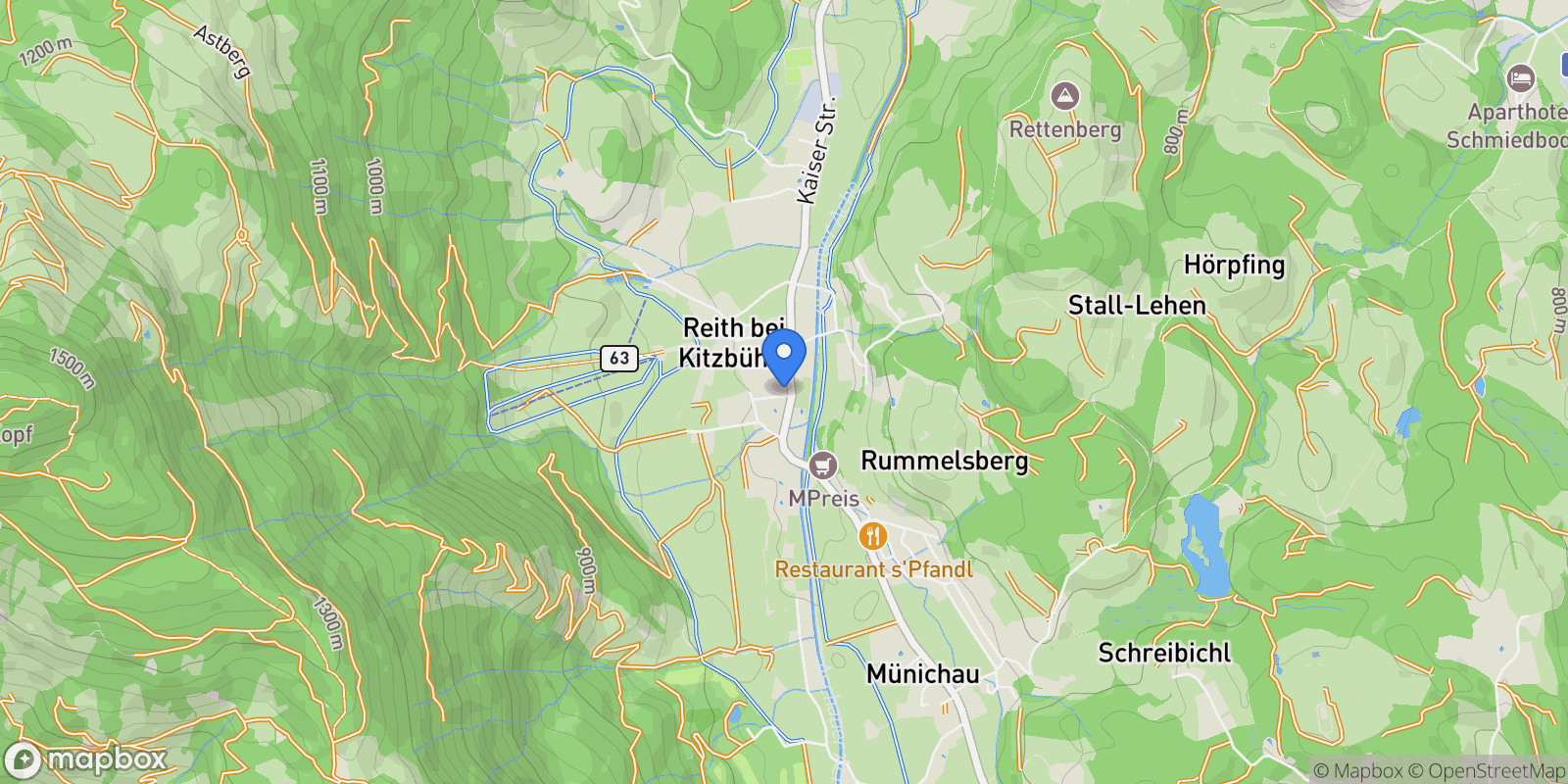 Map showing Kitzbühelerstraße, Reith bei Kitzbühel, Tyrol, Austria.