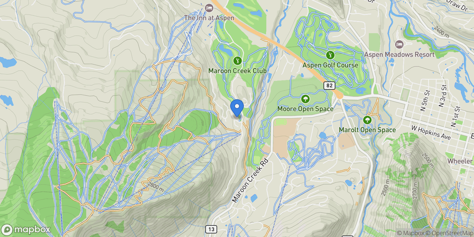 Map showing 74 Pfister Drive 101, Aspen, CO 81611, Aspen, Colorado, United States.