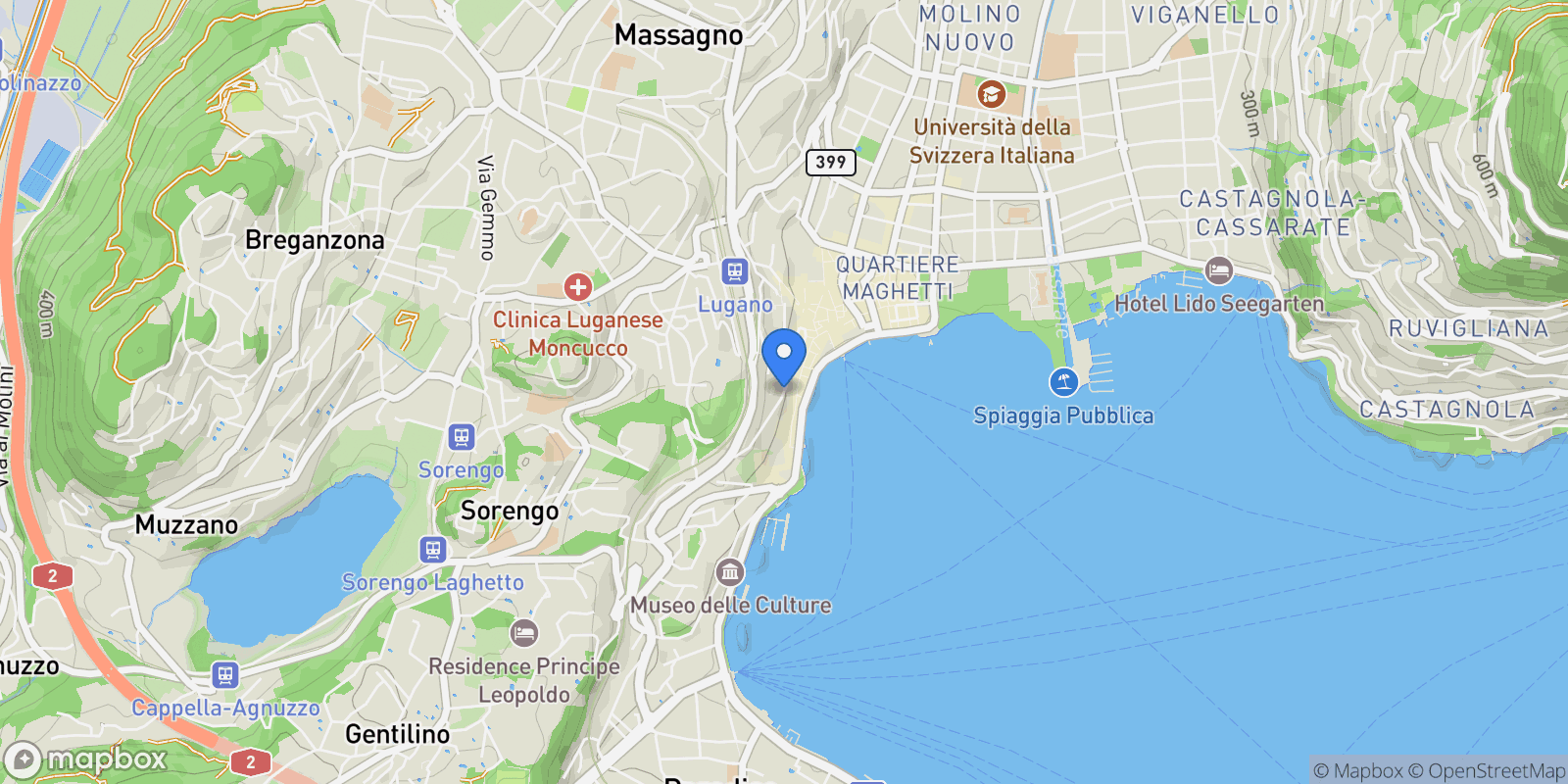 Map showing via Motta, Lugano, Ticino, Switzerland.