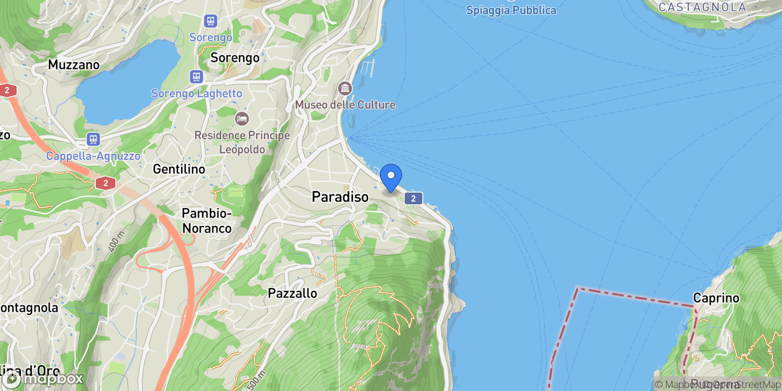 Map showing via riva paradiso, Paradiso, Ticino, Switzerland.