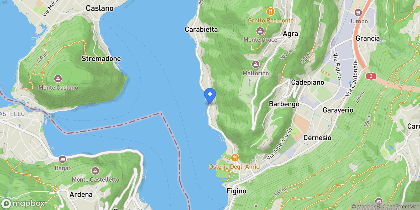 Map showing Via al lago, Lugano, Ticino, Switzerland.