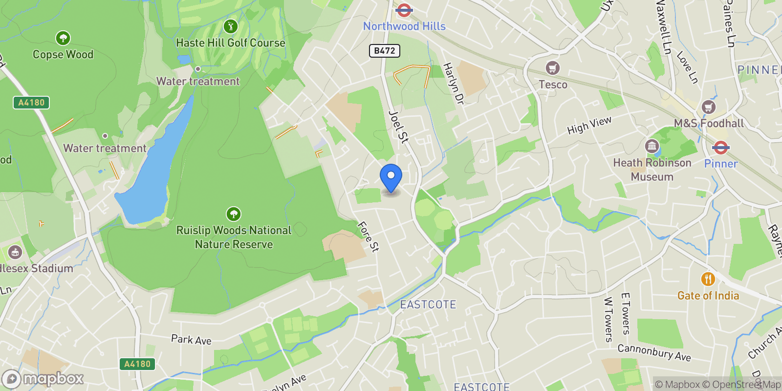 Map showing Egerton Close, Pinner, Pinner, England, United Kingdom.