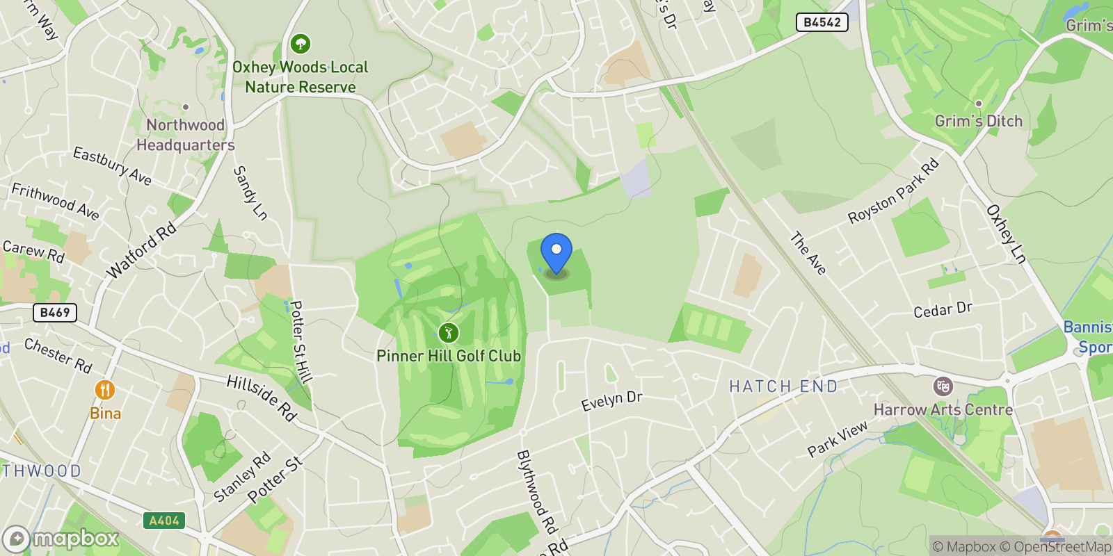 Map showing Woodhall Road, Pinner, Pinner, England, United Kingdom.