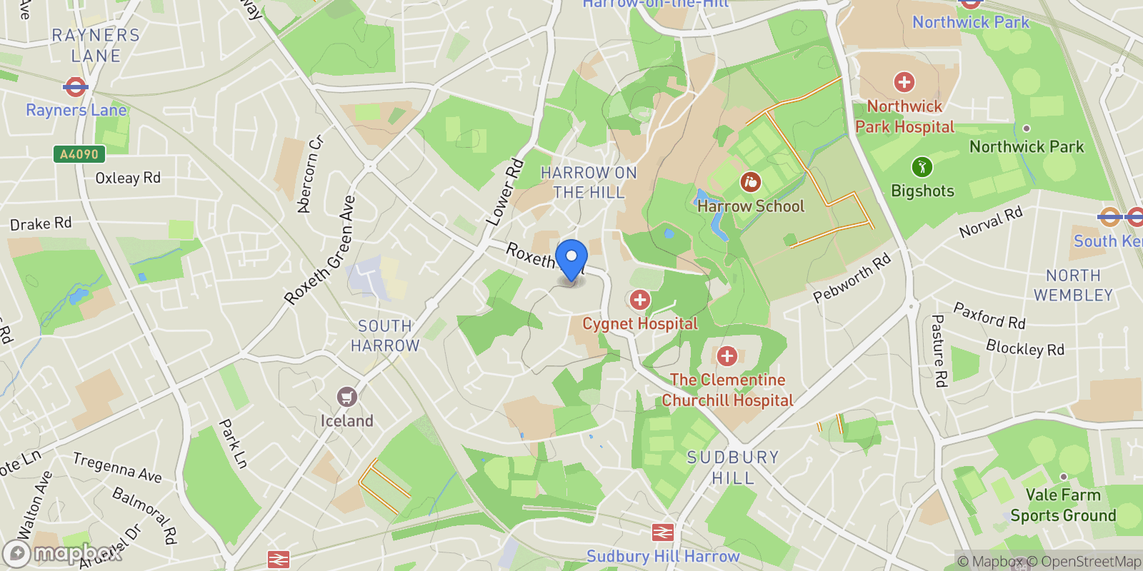 Map showing Cottage Close, Harrow, Harrow, England, United Kingdom.