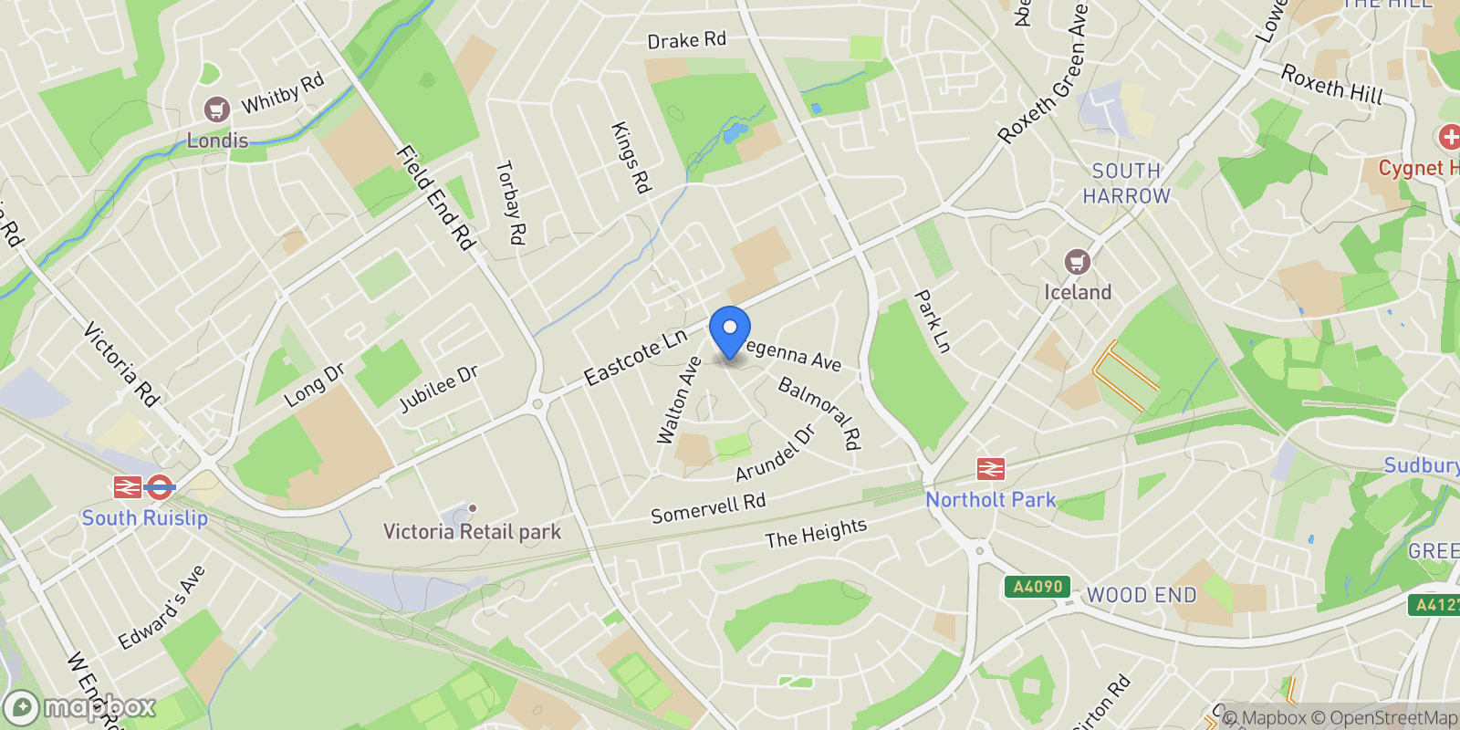 Map showing Carlyon Avenue, Harrow, Harrow, England, United Kingdom.