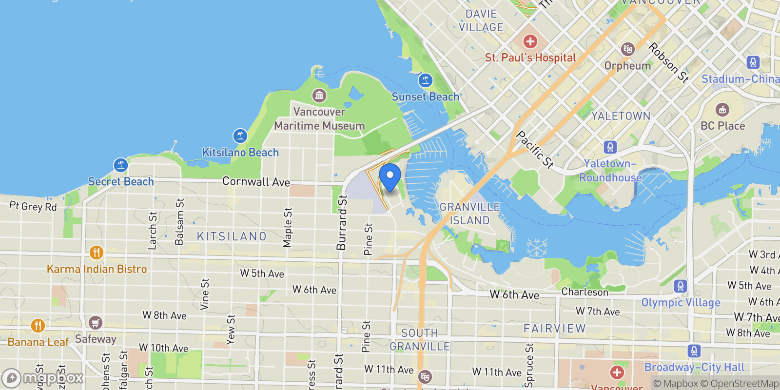 Map showing 1490 Pennyfarthing Drive  109, Vancouver, BC V6J 4Z3, Vancouver, British Columbia, Canada.