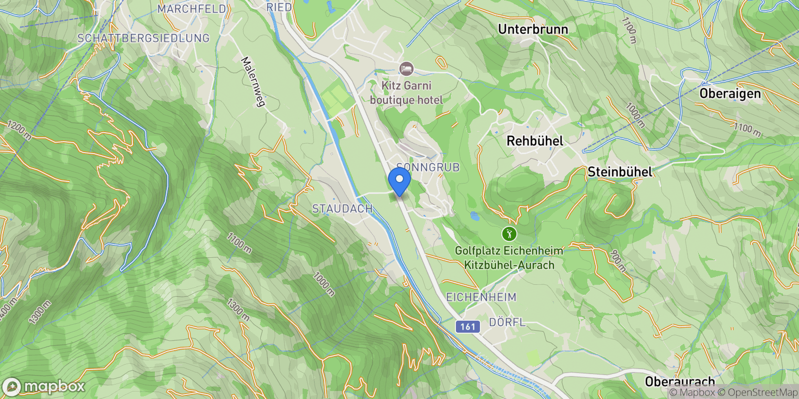 Map showing Jochbergerstraße, Kitzbuhel, Tyrol, Austria.