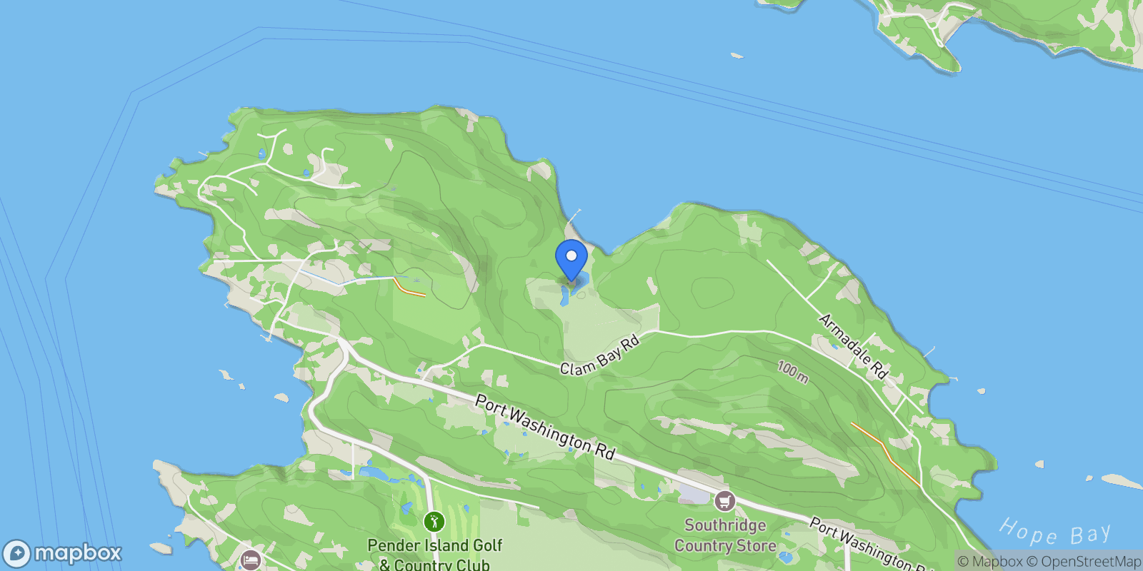 Map showing 3200 Clam Bay Road, Pender Island, BC V0M2M1, Pender Island, British Columbia, Canada.