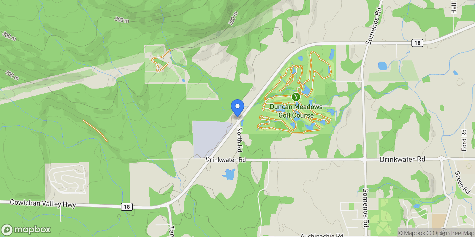 Map showing LT 1 North Road, Duncan, BC V9L 6K9, Duncan, British Columbia, Canada.