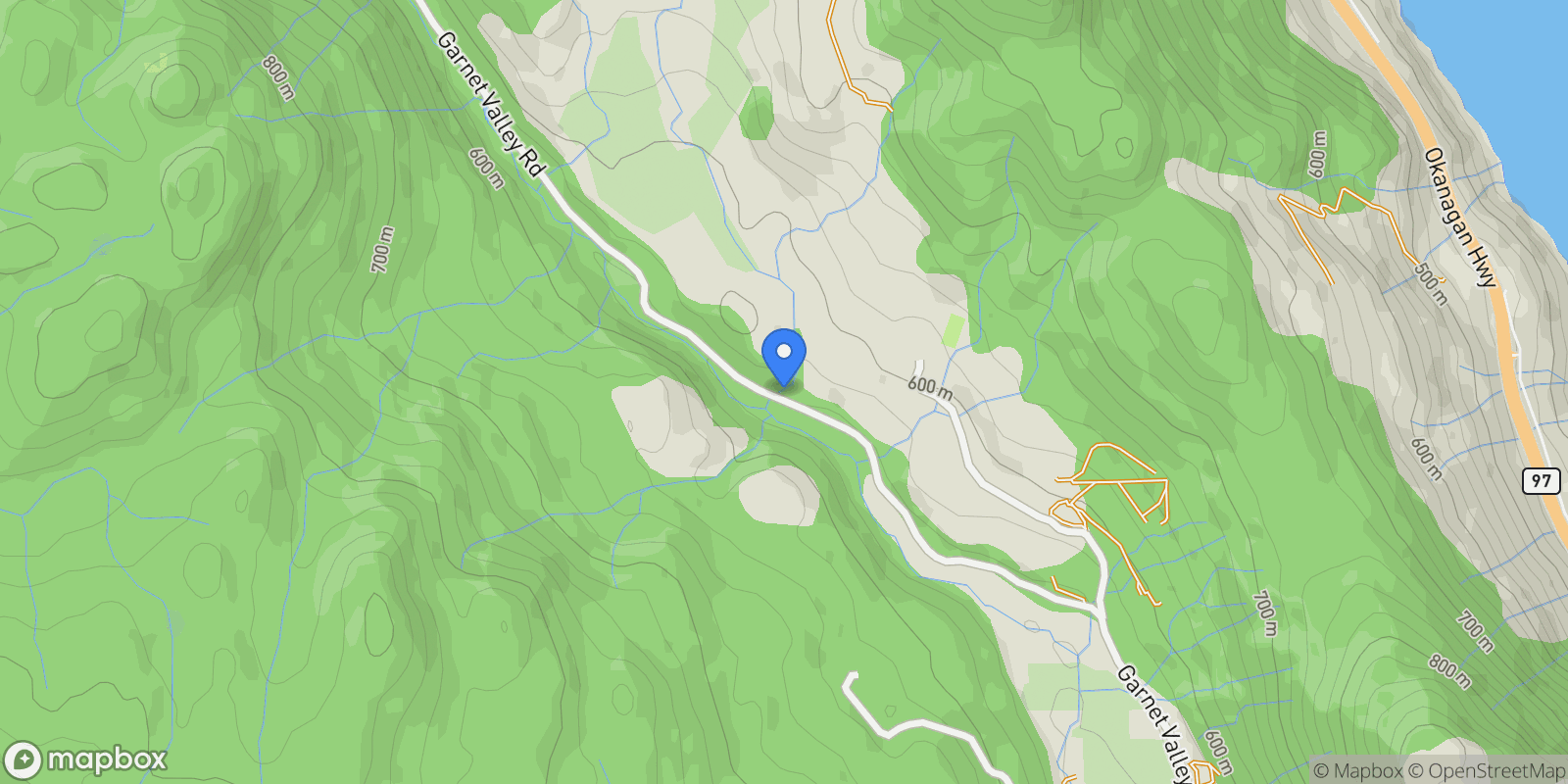 Map showing 26405 Garnet Valley Road, Summerland, BC V0H 1Z3, Summerland, British Columbia, Canada.