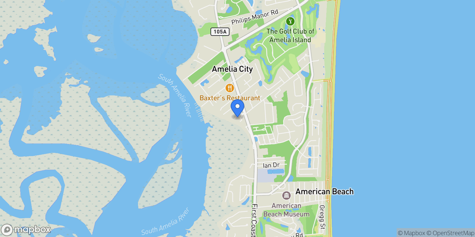 Map showing 5065 First Coast Highway Unit# 102D, Fernandina Beach, FL 32034, Fernandina Beach, Florida, United States.