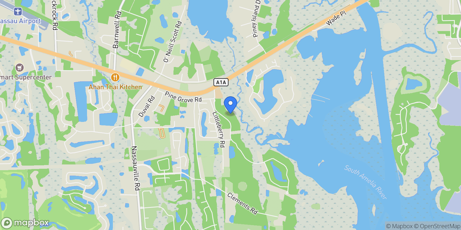 Map showing 96220 Brady Point Road , Fernandina Beach, FL 32034, Fernandina Beach, Florida, United States.
