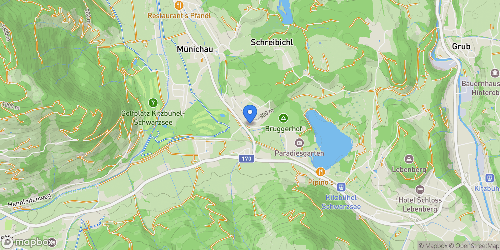 Map showing Reitherstrasse, Kitzbuhel, Tyrol, Austria.