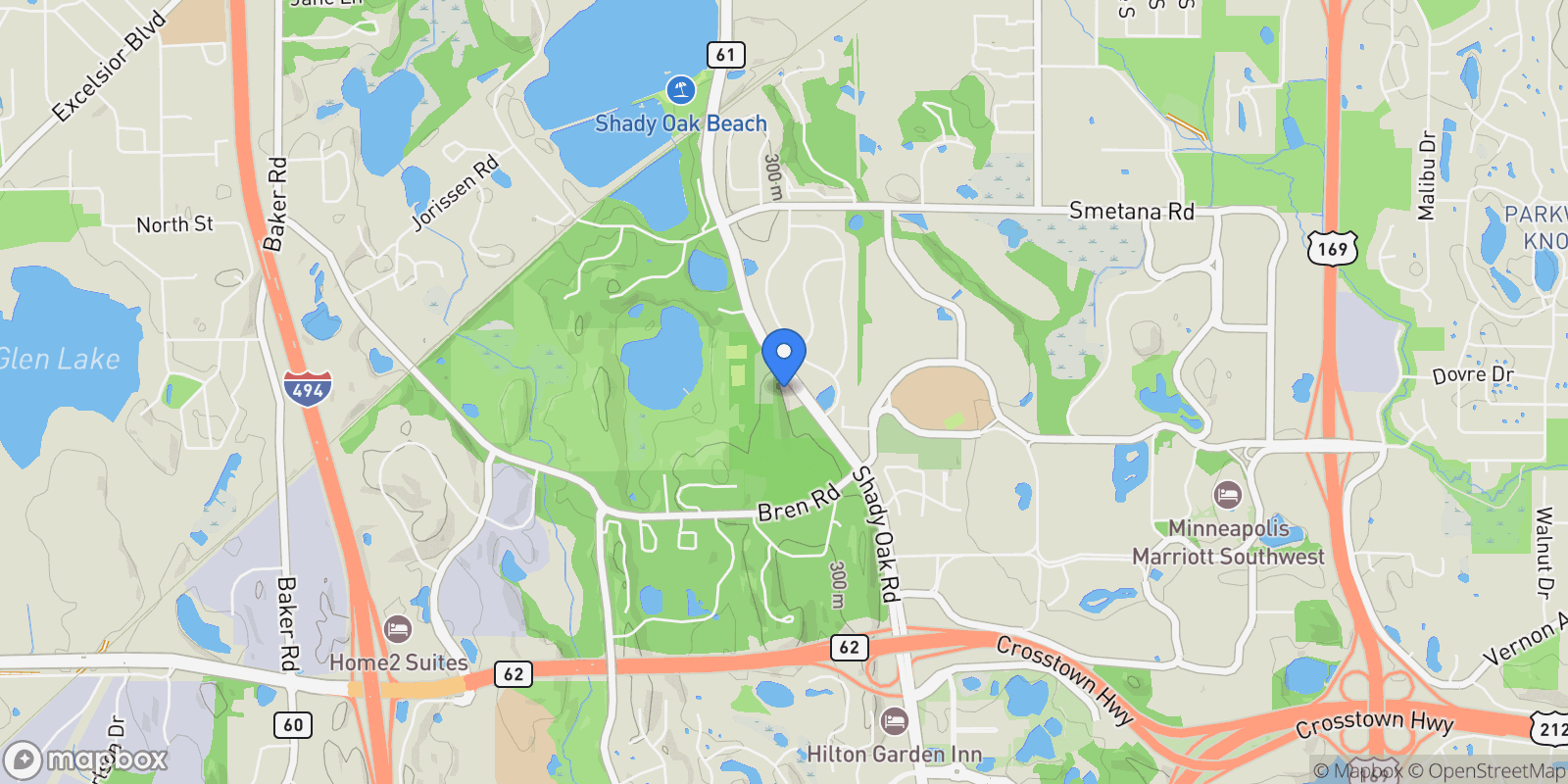 Map showing 5742 Shady Oak Road #7, Minnetonka, MN 55343, Hopkins, Minnesota, United States.