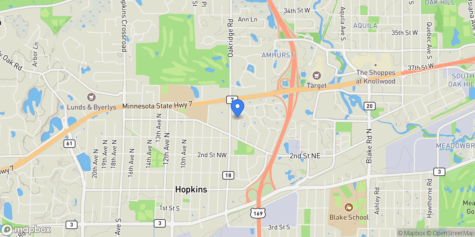 Map showing 402 Sweet Briar Lane , Hopkins, MN 55343, Hopkins, Minnesota, United States.