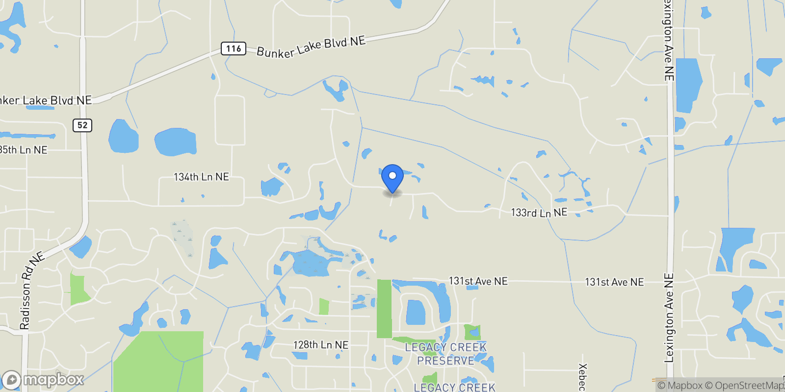 Map showing 16419 Kiska Street Northeast , Ham Lake, MN 55304, Andover, Minnesota, United States.