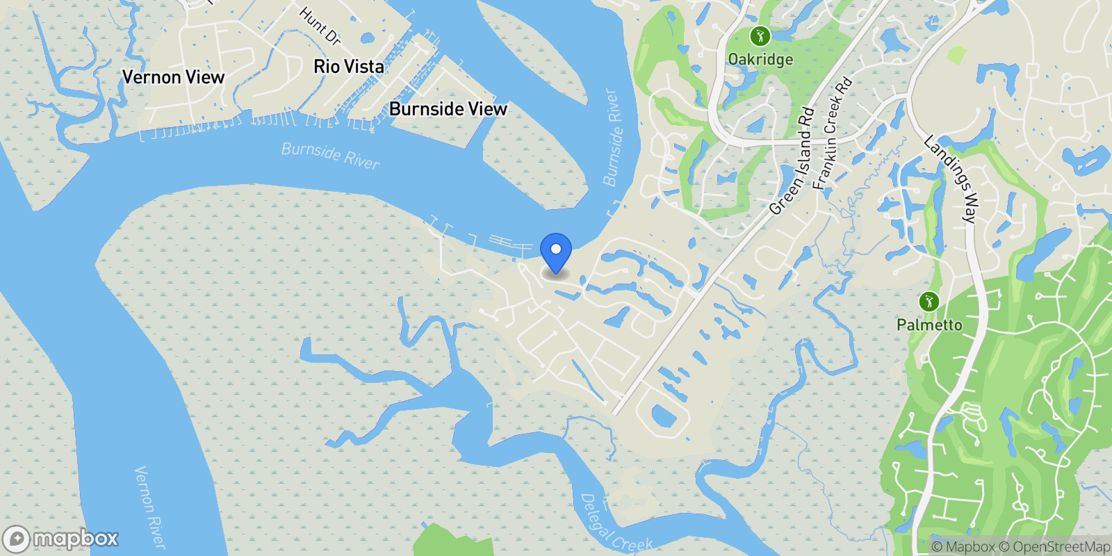 Map showing 12 Riverwatch Lane, Savannah, GA 31411, Savannah, Georgia, United States.