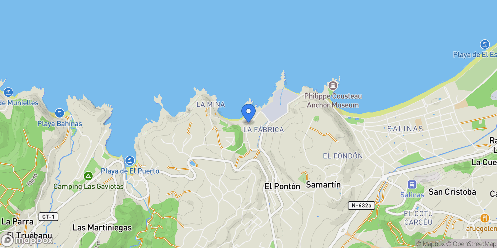 Map showing La Fábrica, 60, 33450 Arnao, Asturias, Spain, Castrillon, Asturias, Spain.