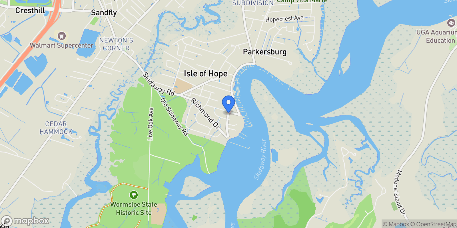Map showing 21 Noble Glen Drive, Savannah, GA 31406, Savannah, Georgia, United States.