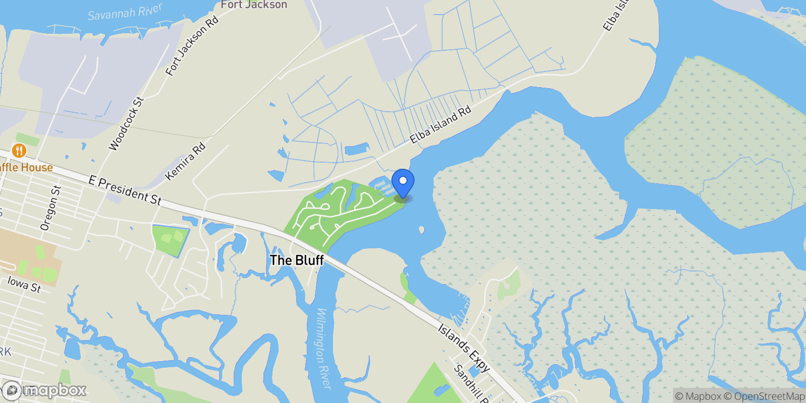 Map showing 39 Bartow Point Drive, Savannah, GA 31404, Savannah, Georgia, United States.