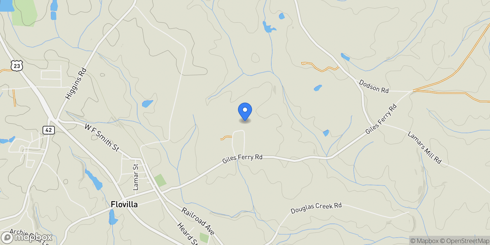 Map showing 153 Highland Circle, Flovilla, GA 30216, Flovilla, Georgia, United States.