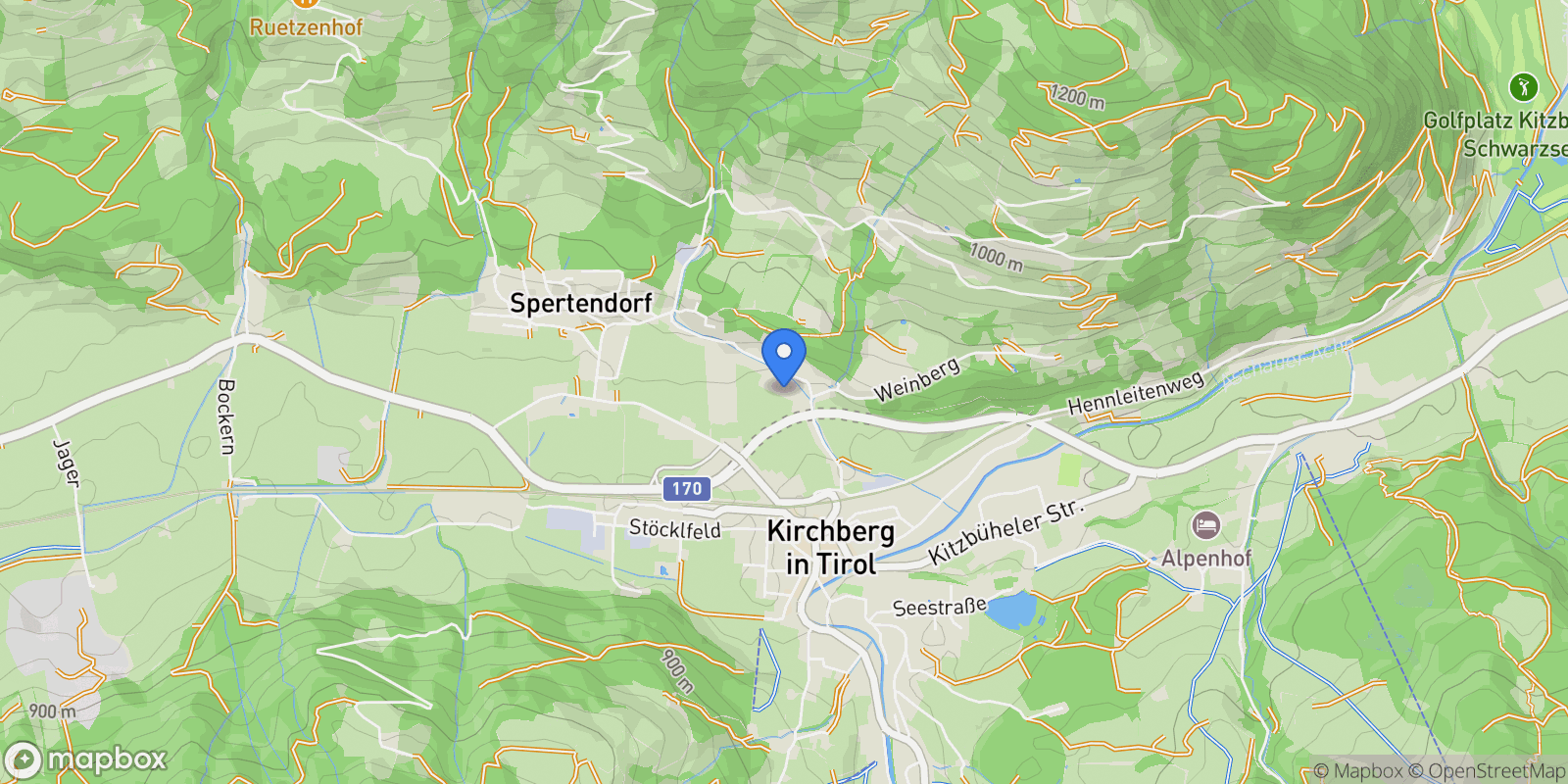 Map showing Weinbergweg, Kirchberg in Tirol, Tyrol, Austria.