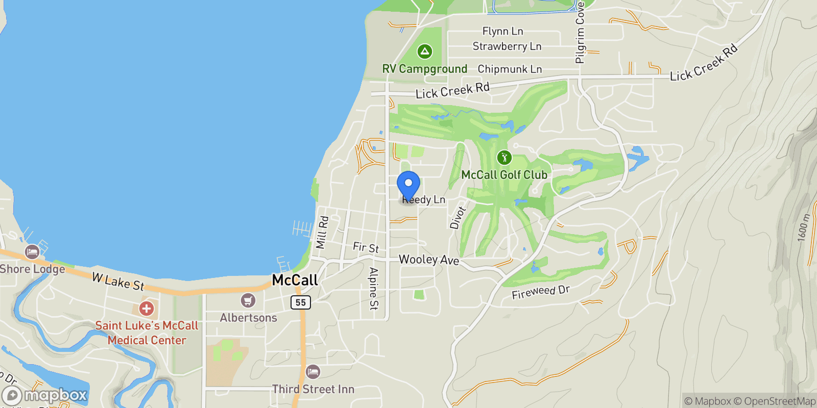 Map showing 712 Reedy Lane, McCall, Idaho, United States.