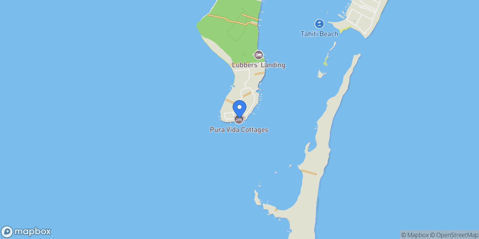 Map showing Conch House , Lubbers Quarters, Elbow Cay, Central Abaco, The Bahamas.