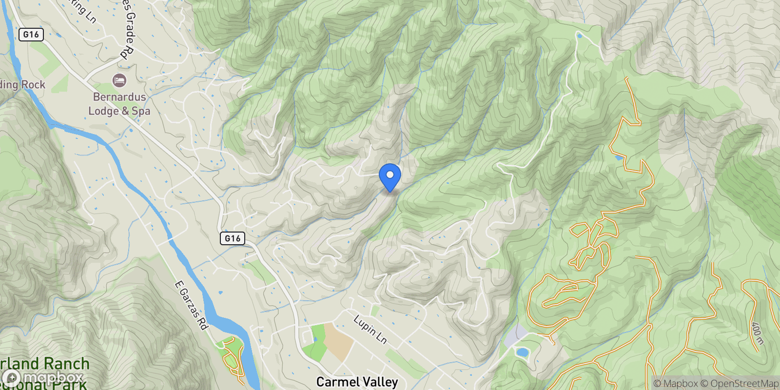 Map showing 760 Country Club Drive, Carmel Valley, California, United States.